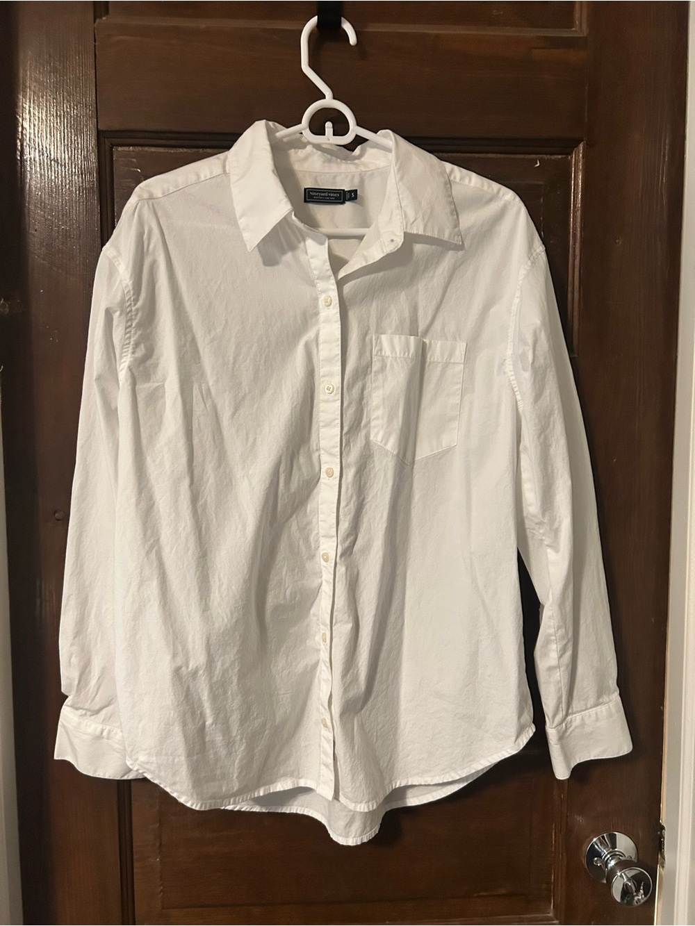 Vineyard Vines White Cotton Poplin Button-Down Blouse